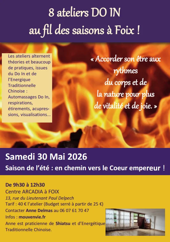 Annonce de l'atelier DO IN du 30 mai 2026 à Foix